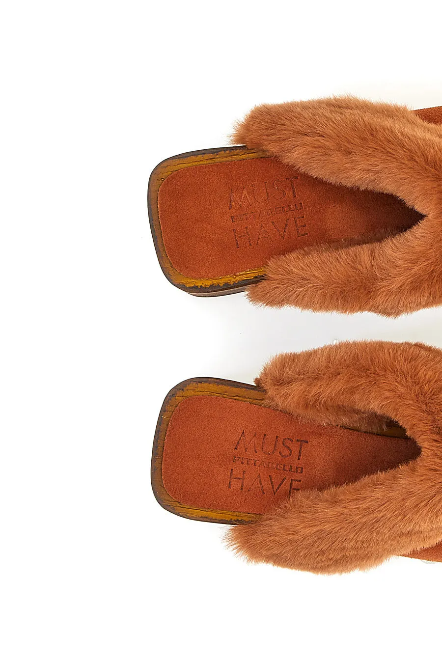  PITTARELLO MUST HAVE Zoccoli Clogs in EcoFur Pittarello Must Have 15301 Cognac