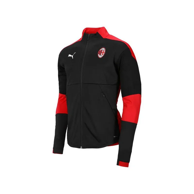 PUMA FELPA MILAN 2020/21 RAGAZZO BAMBINO UFFICIALE - ACM TRAINING JACKET ZIP Jr - NERO/ROSSO