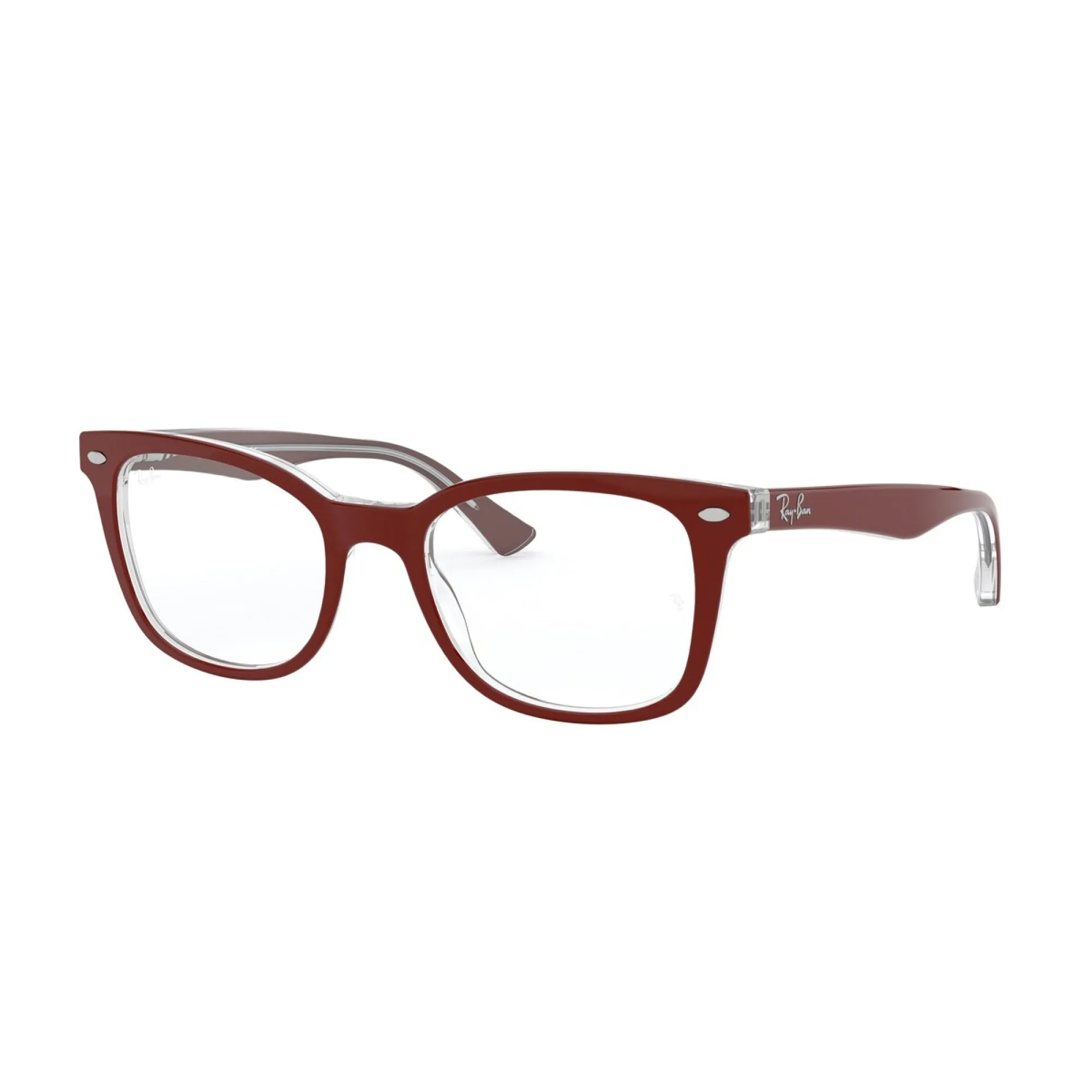   Ray-Ban RX 5285 - 5738 Superiore Bordeaux Su Trasparente | Occhiale Da Vista Unisex 