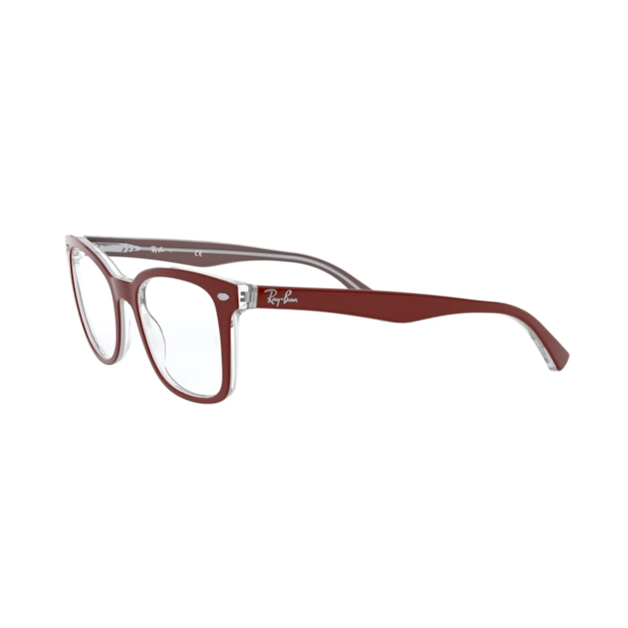   Ray-Ban RX 5285 - 5738 Superiore Bordeaux Su Trasparente | Occhiale Da Vista Unisex 