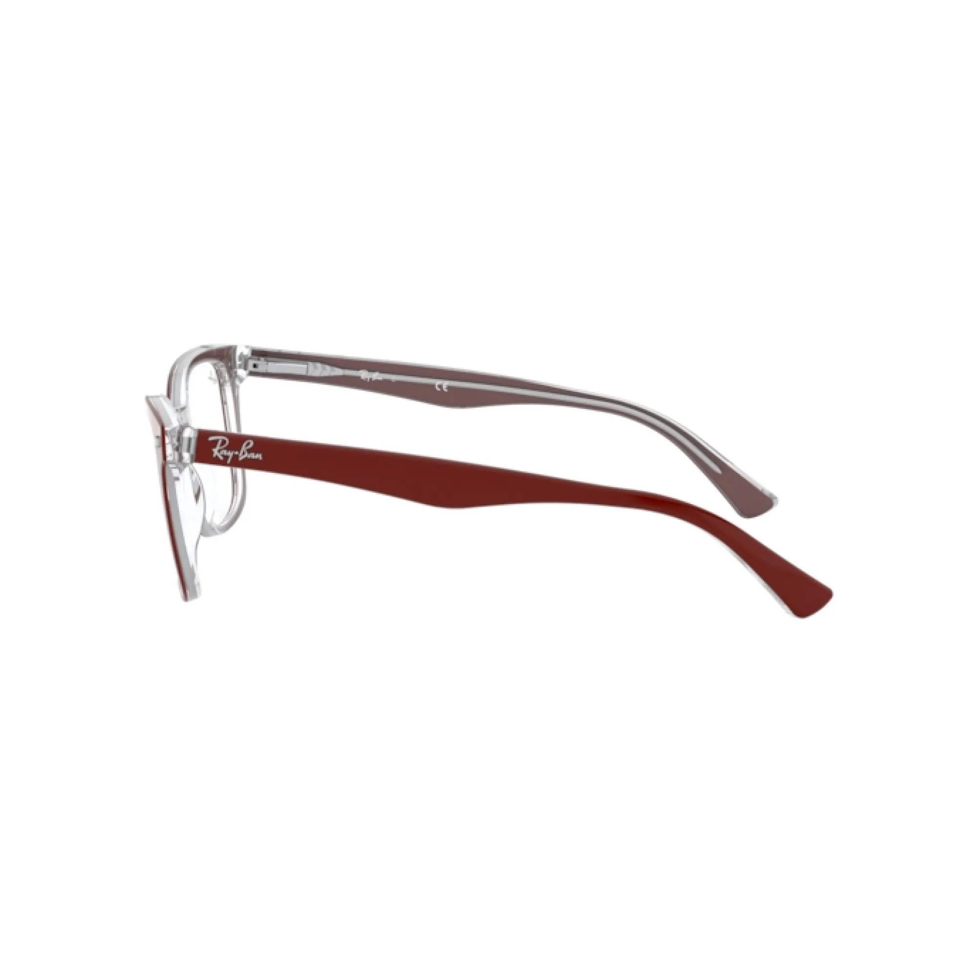   Ray-Ban RX 5285 - 5738 Superiore Bordeaux Su Trasparente | Occhiale Da Vista Unisex 