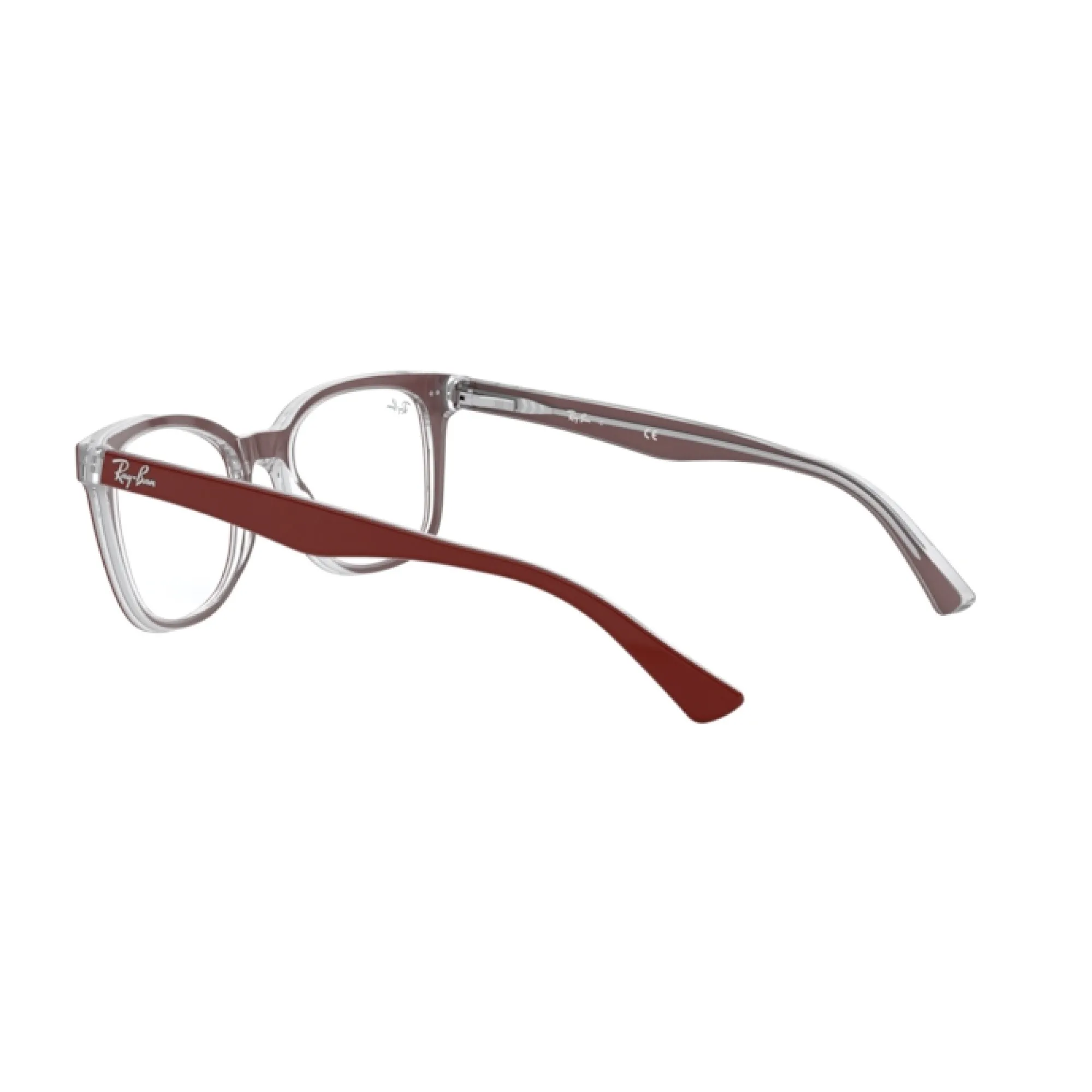   Ray-Ban RX 5285 - 5738 Superiore Bordeaux Su Trasparente | Occhiale Da Vista Unisex 