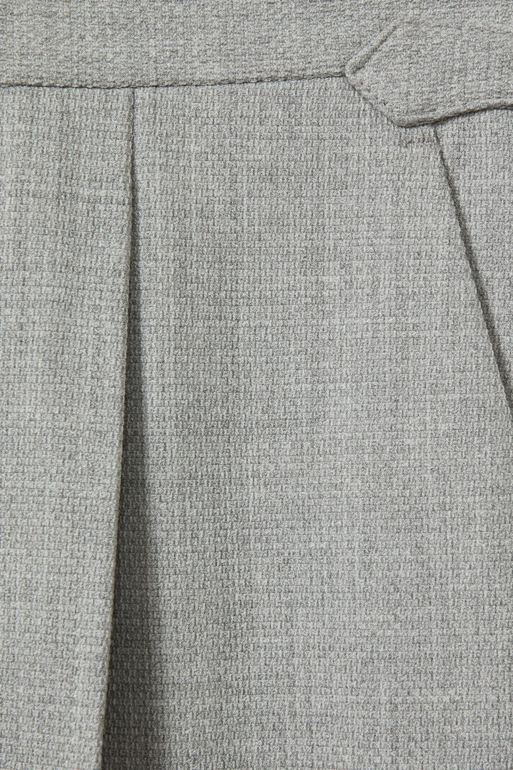 Reiss Bridge Textured Side Adjuster Regular - Fit Trousers with Turn-Ups    