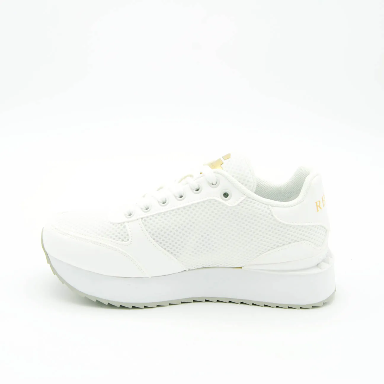 Replay sneaker platform mesh e pelle White