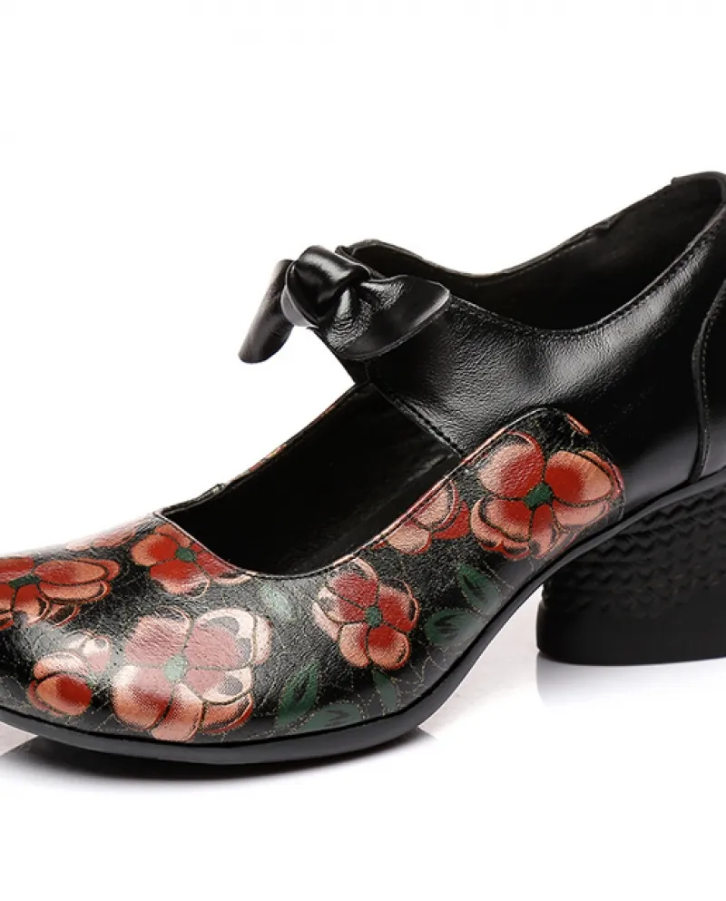 Retro 2022 Nuovo Autunno Fiocco Fatti A Mano In Vera Pelle Con Zeppa Scarpe Donna Moda Scarpe Per Le Donne Scarpe Tacco Alto Ant