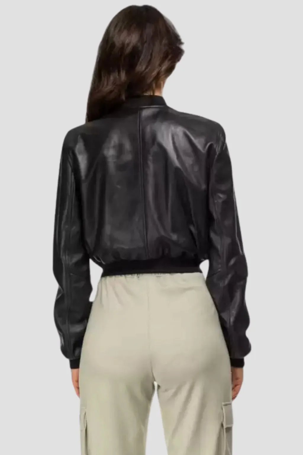 RICHMOND BOMBER CROPPED IN PELLE STEF NERO
