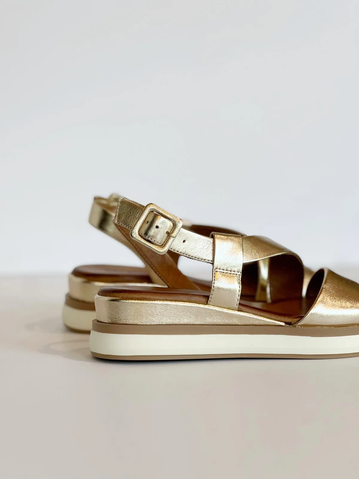 S3-113060 Sandalo Zeppa Bassa Gold  