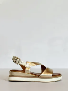 S3-113060 Sandalo Zeppa Bassa Gold  