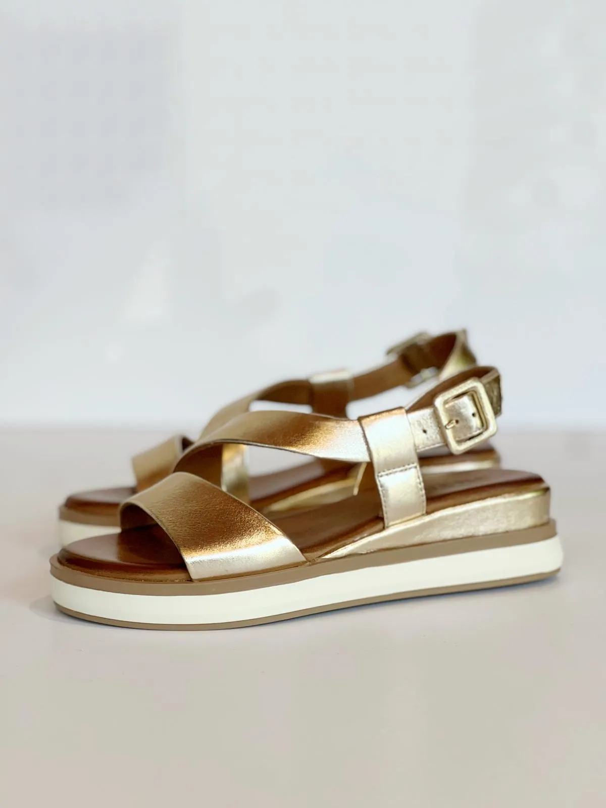 S3-113060 Sandalo Zeppa Bassa Gold  