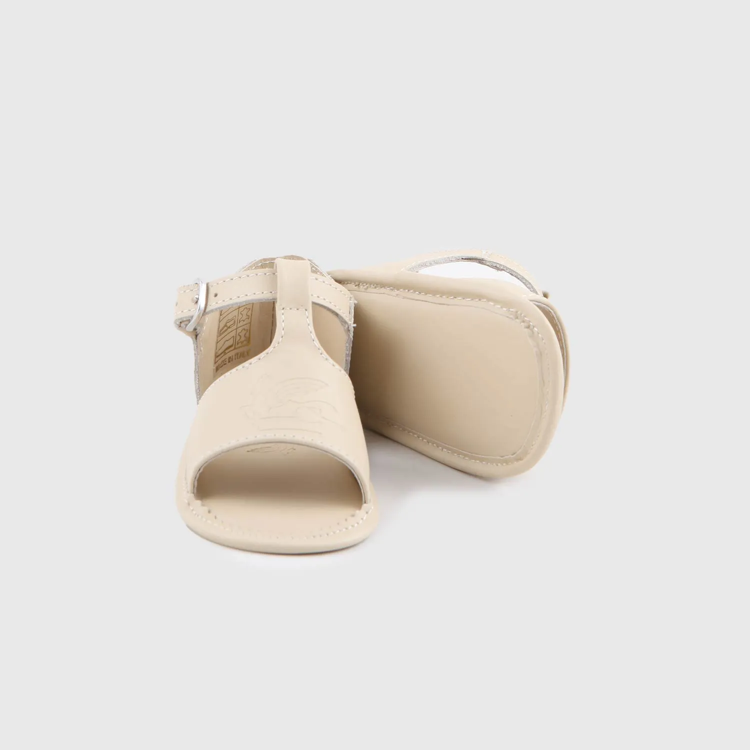 Sandali In Cuoio Beige Neonati