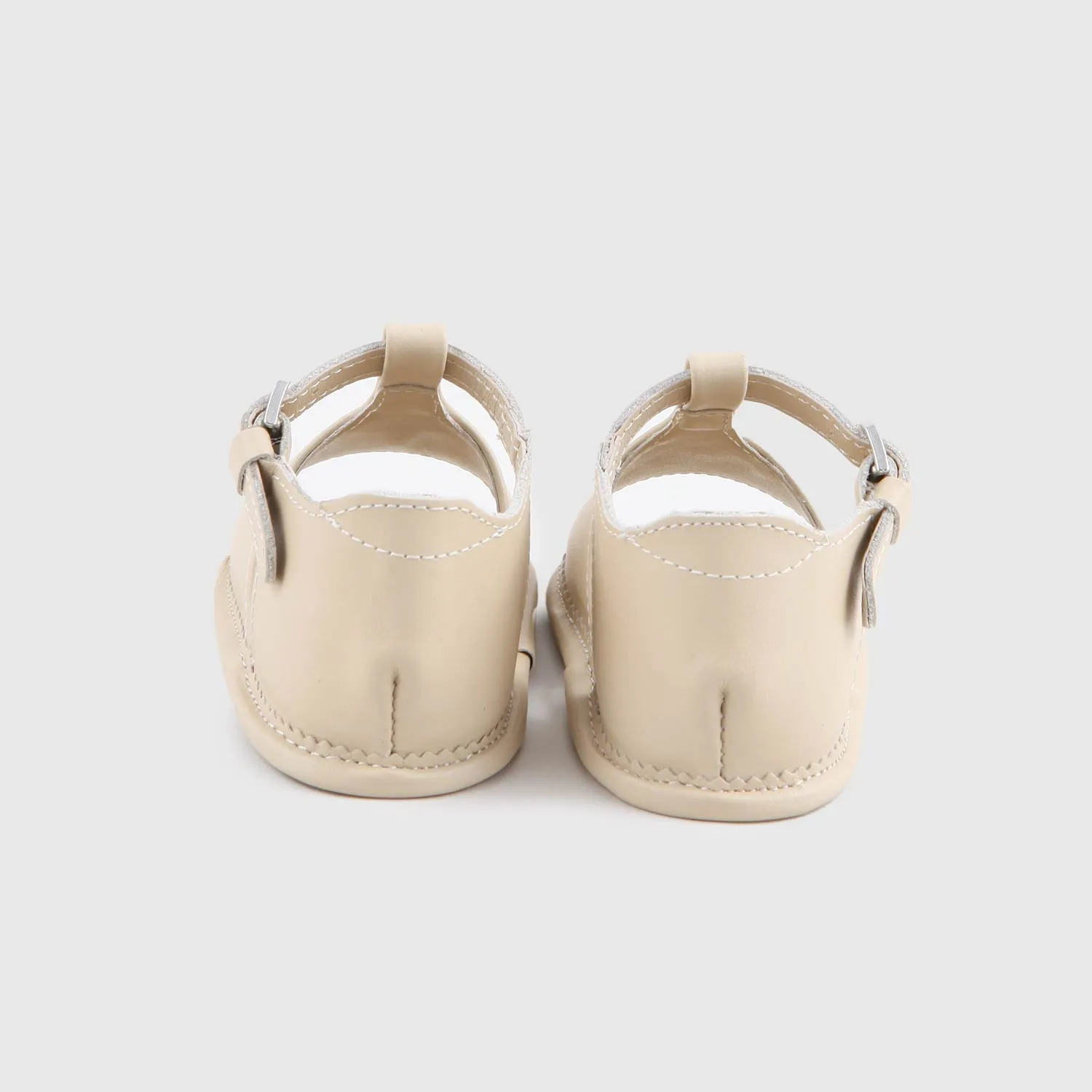Sandali In Cuoio Beige Neonati