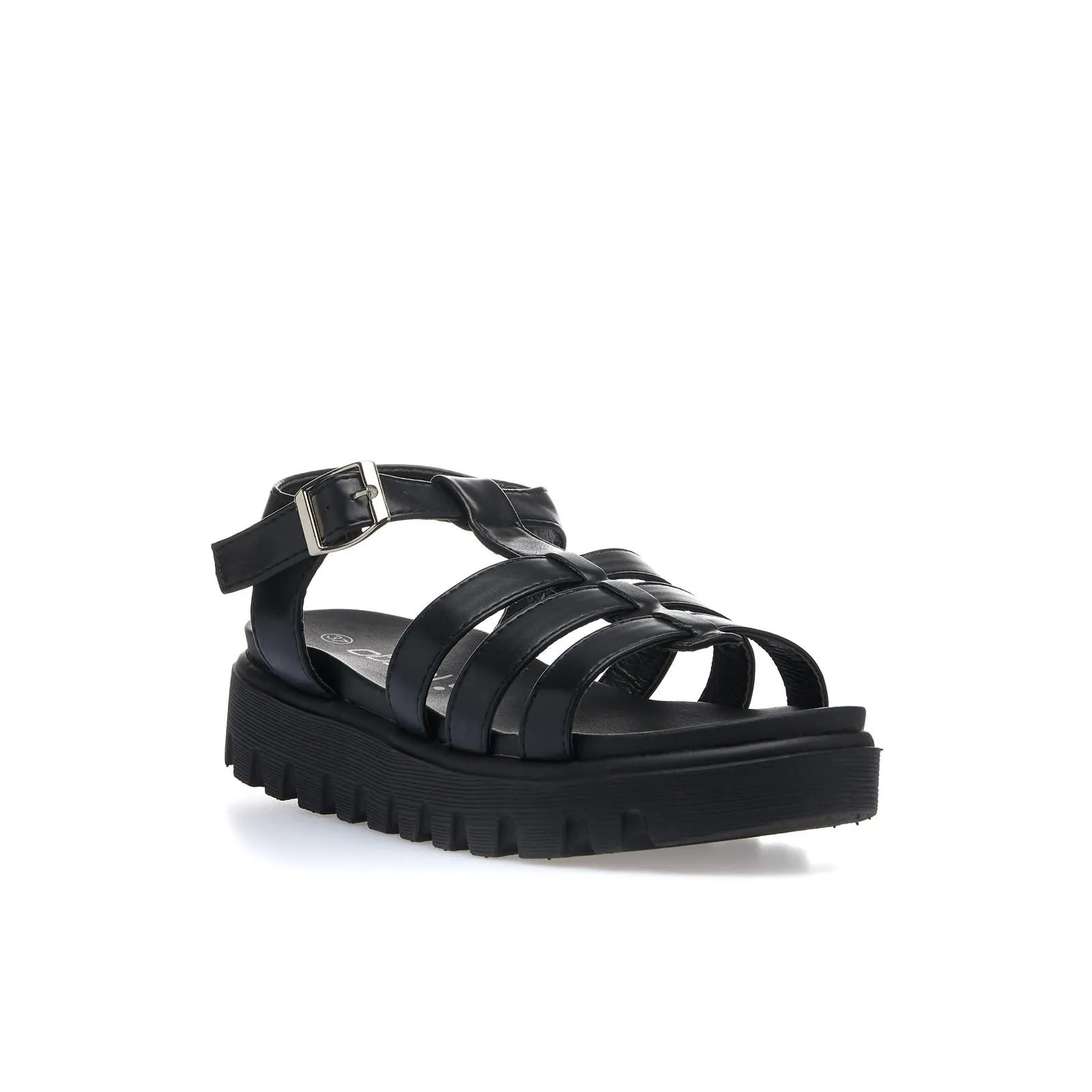 Sandali platform neri con cinturino