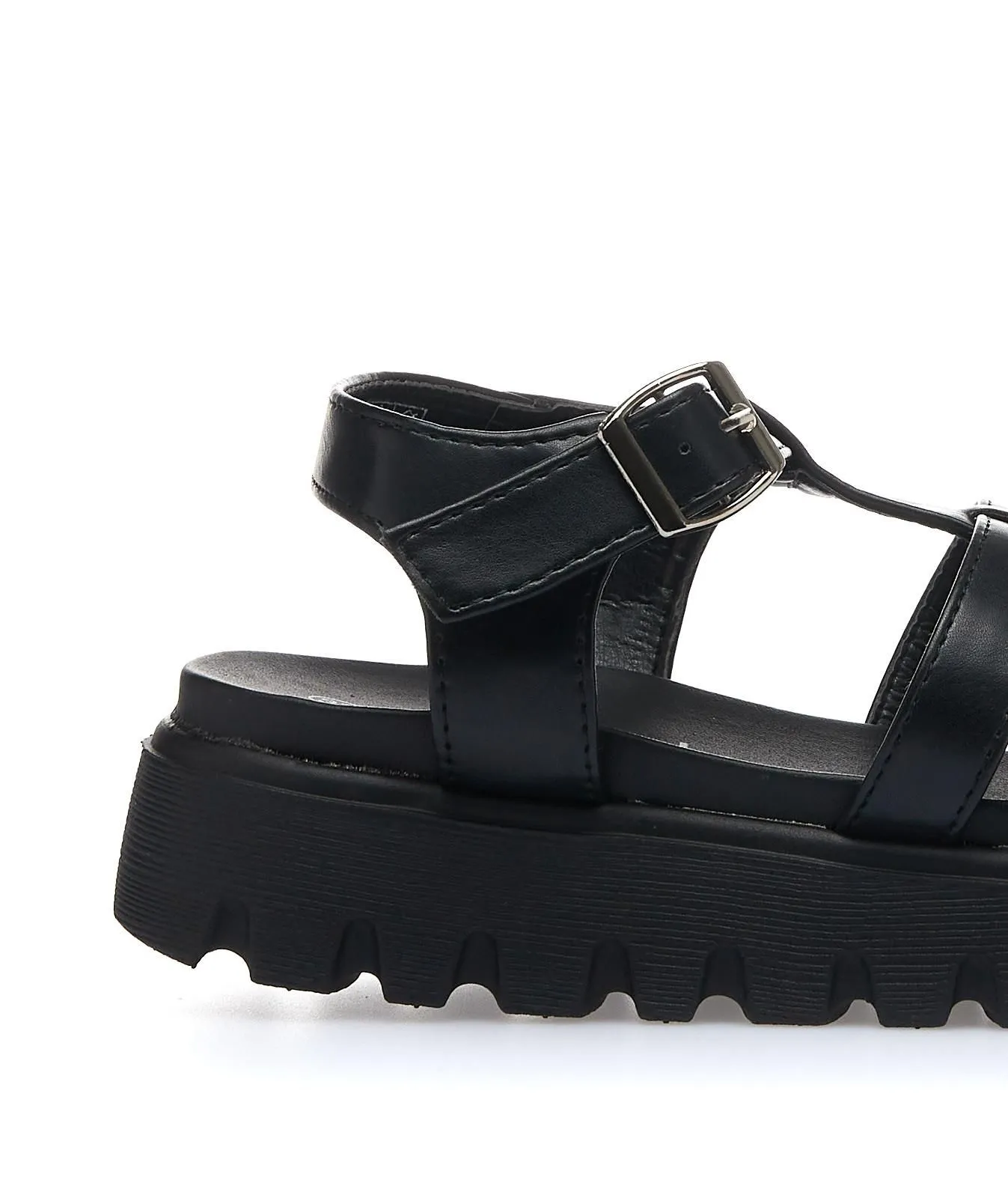 Sandali platform neri con cinturino