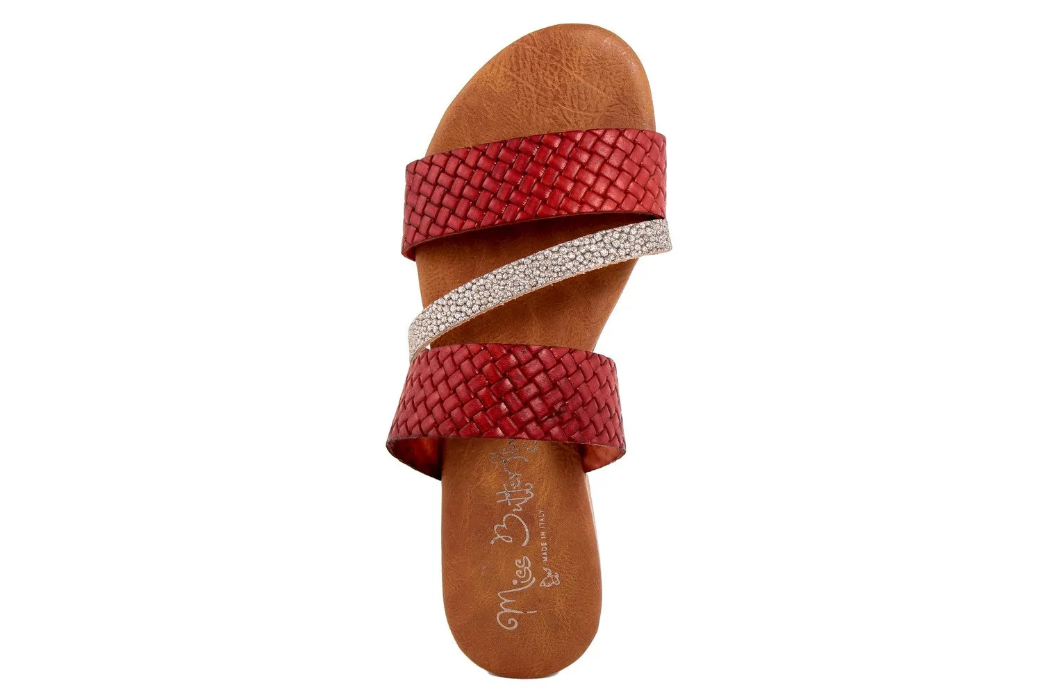 Sandalo Donna flat in pelle Rosso Dorato