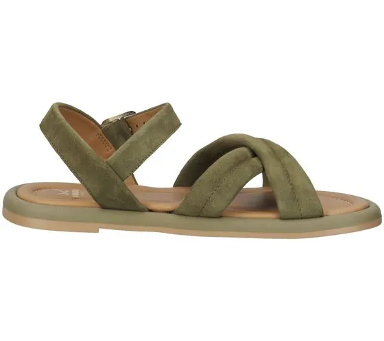 SANSIBAR scarpe da donna in vera pelle sandalo estivo dal look etnico 1096240 verde