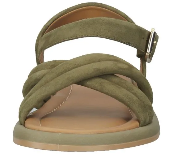 SANSIBAR scarpe da donna in vera pelle sandalo estivo dal look etnico 1096240 verde