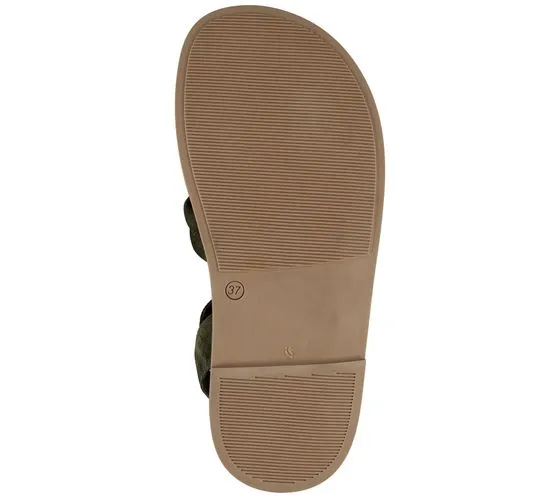 SANSIBAR scarpe da donna in vera pelle sandalo estivo dal look etnico 1096240 verde