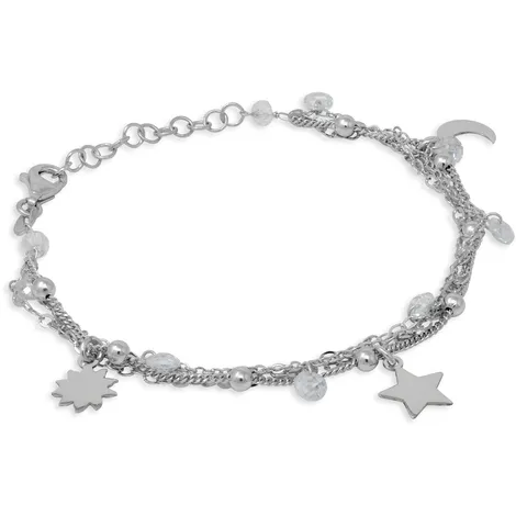 SARNIORO Bracciale multifilo in argento 925 con charms
