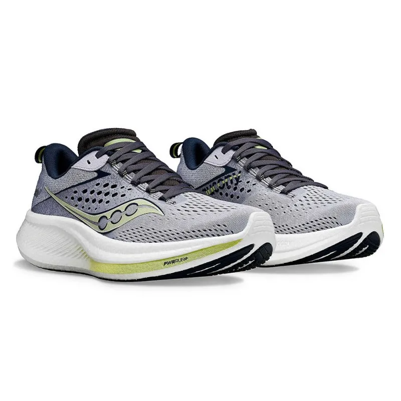 Saucony Ride 17 Grigio Blu Giallo - Scarpe Running Donna