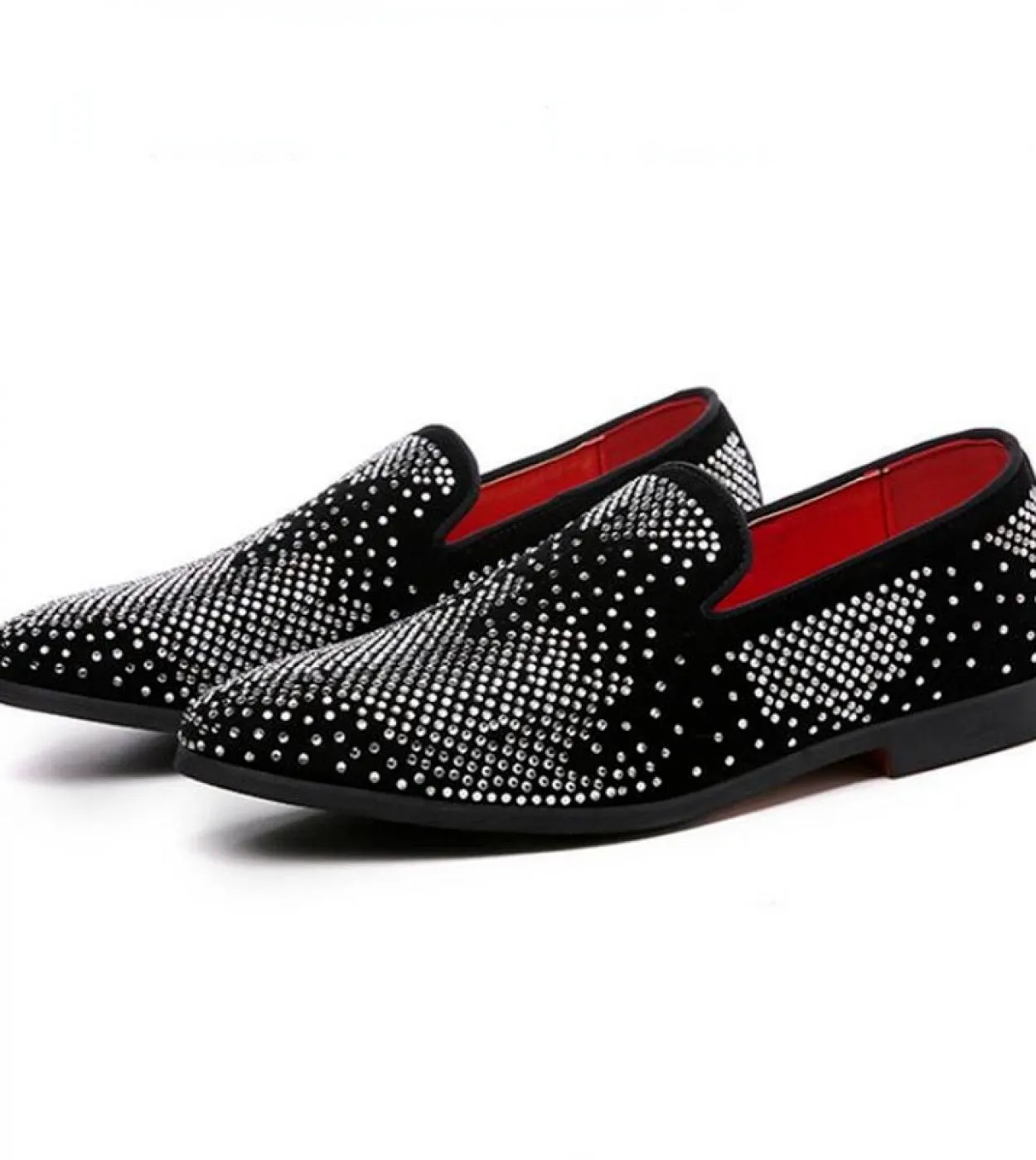 Scarpe da festa da uomo alla moda Gregge traspirante Casual Mocassini da marea da uomo Bling strass Nightclub Designer Zapatos