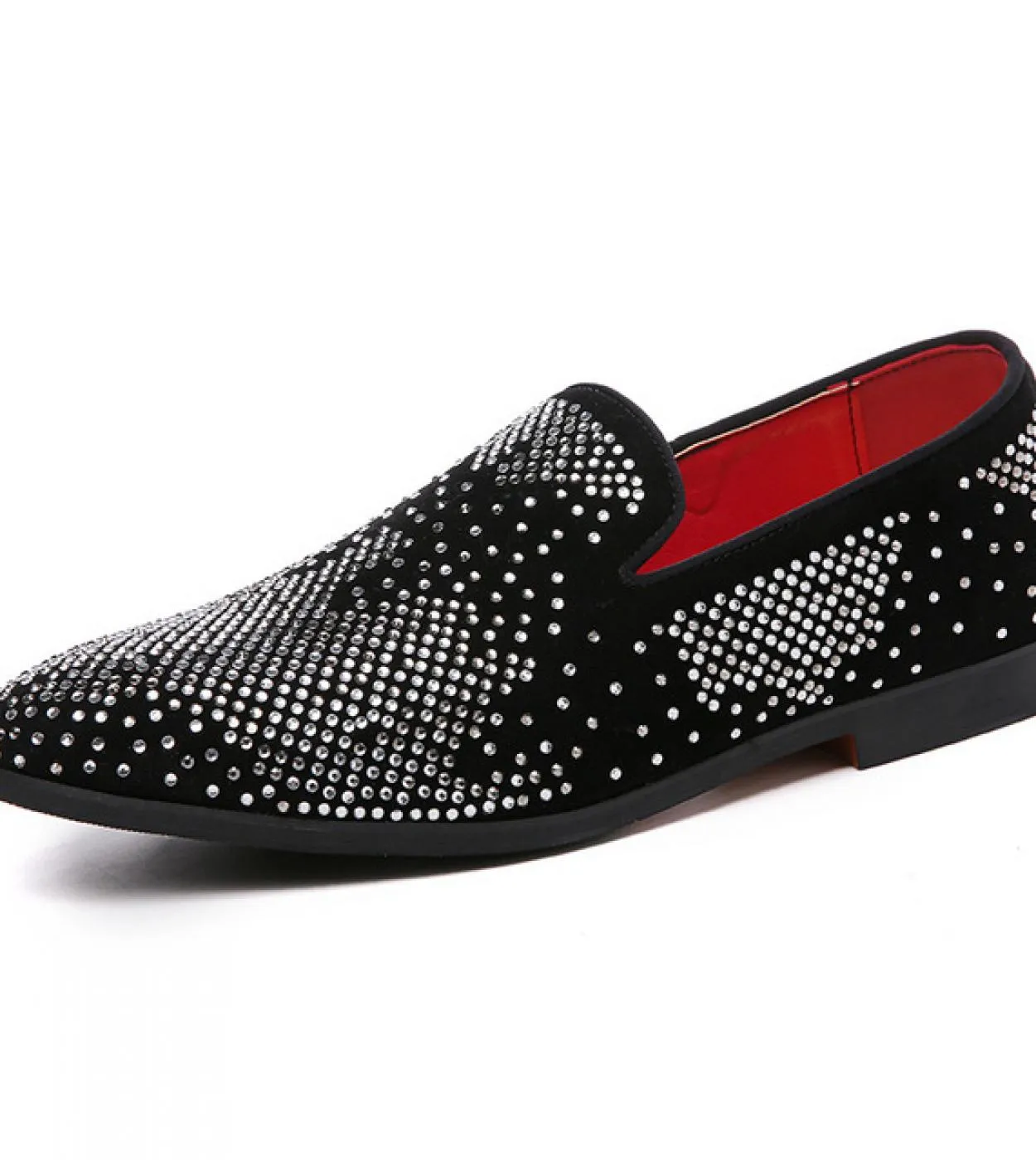 Scarpe da festa da uomo alla moda Gregge traspirante Casual Mocassini da marea da uomo Bling strass Nightclub Designer Zapatos