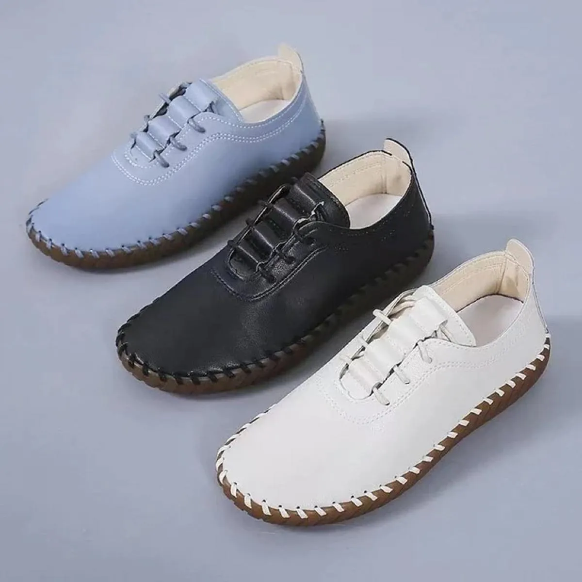 Scarpe da ginnastica Scarpe da donna Mocassini con plateau Lace Up Appartamenti in pelle 2023 Tendenza Primavera Casual Mamma Sc