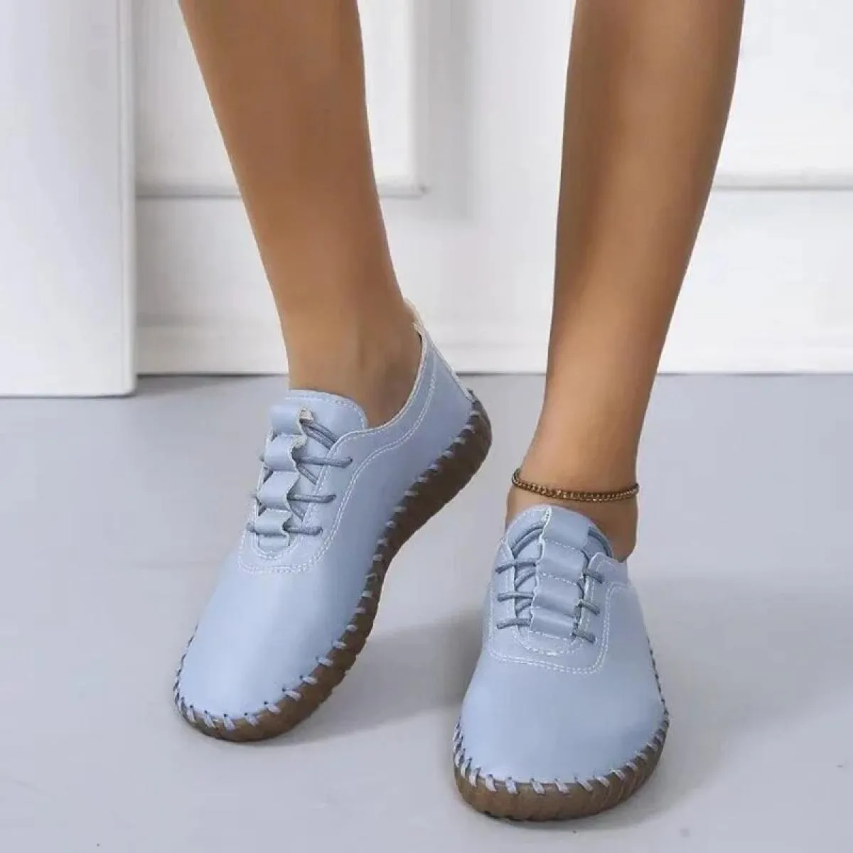 Scarpe da ginnastica Scarpe da donna Mocassini con plateau Lace Up Appartamenti in pelle 2023 Tendenza Primavera Casual Mamma Sc