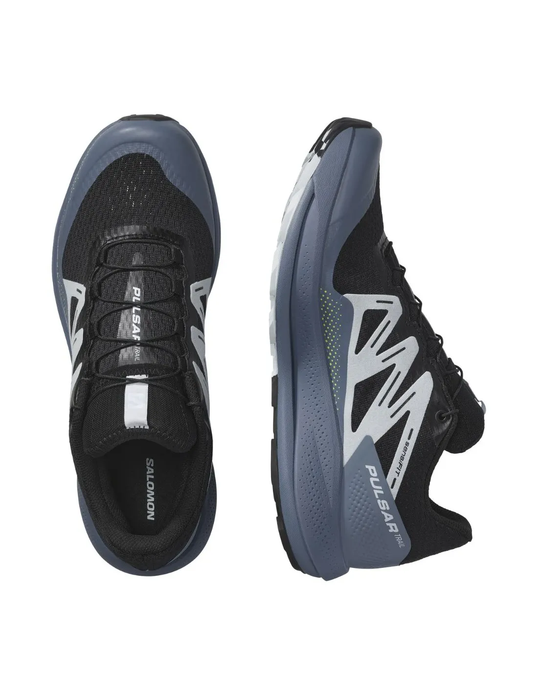 Scarpe da Trail Salomon Pulsar Trail Nere / China Blue / Arctic Ice
