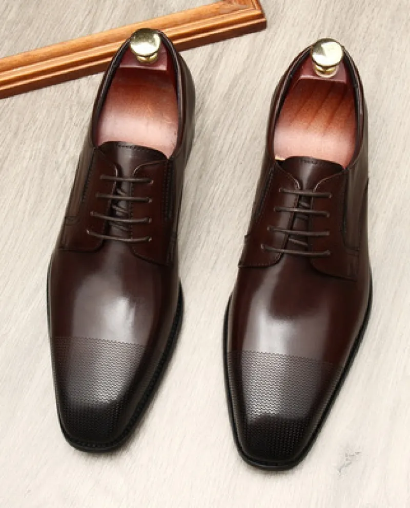 Scarpe da uomo in pelle casual Oxford di alta qualità in pelle Geniune Scarpe da uomo di lusso formali fatte a mano con punta qu