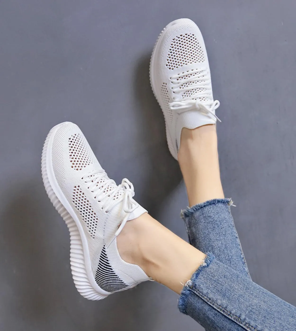 Scarpe estive da donna Sneakers Scarpe da corsa traspiranti in mesh leggero Scarpe da ginnastica casual da donna Allenamento pri