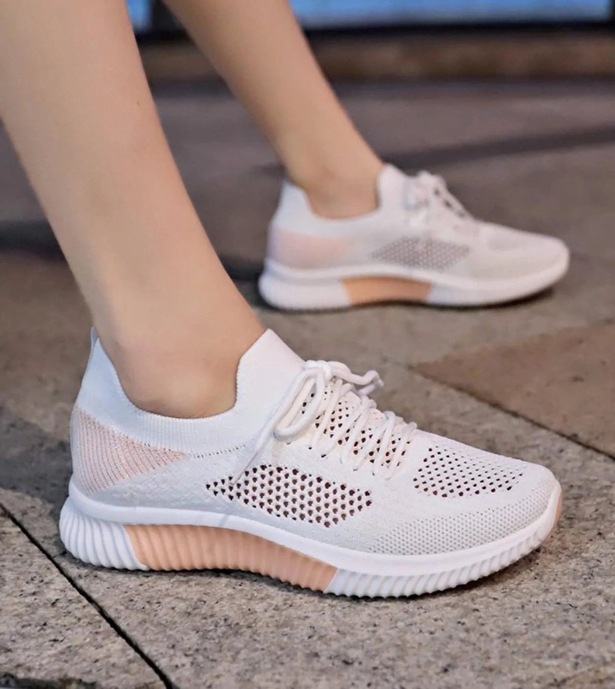 Scarpe estive da donna Sneakers Scarpe da corsa traspiranti in mesh leggero Scarpe da ginnastica casual da donna Allenamento pri