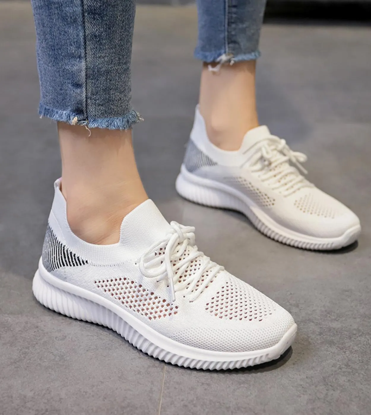 Scarpe estive da donna Sneakers Scarpe da corsa traspiranti in mesh leggero Scarpe da ginnastica casual da donna Allenamento pri