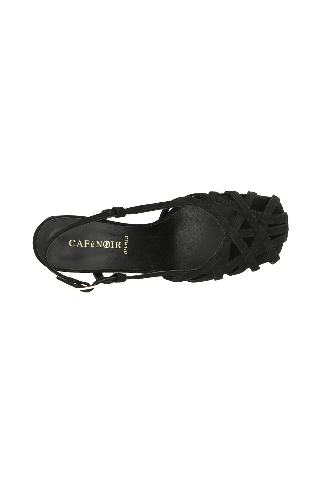 scarpe in suede realizzate in camoscio con gabbia asimmetrica intrecciata nero