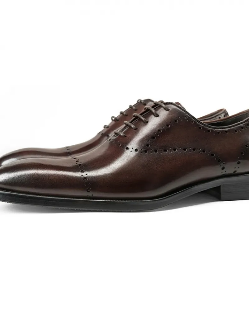 Scarpe Oxford da uomo retrò in stile britannico Scarpe da ufficio in vera pelle di mucca fatte a mano di lusso Sapato Abito da s