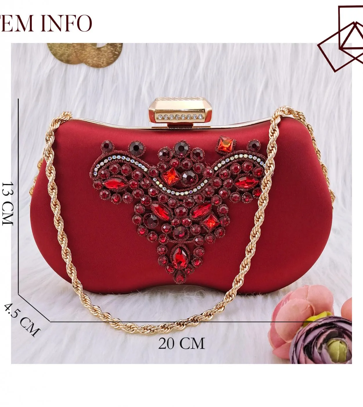 Scarpe rosse Stili di moda da donna Scarpe rosse Borsa abbinata Scarpe da festa rosse Pietre Pompe
