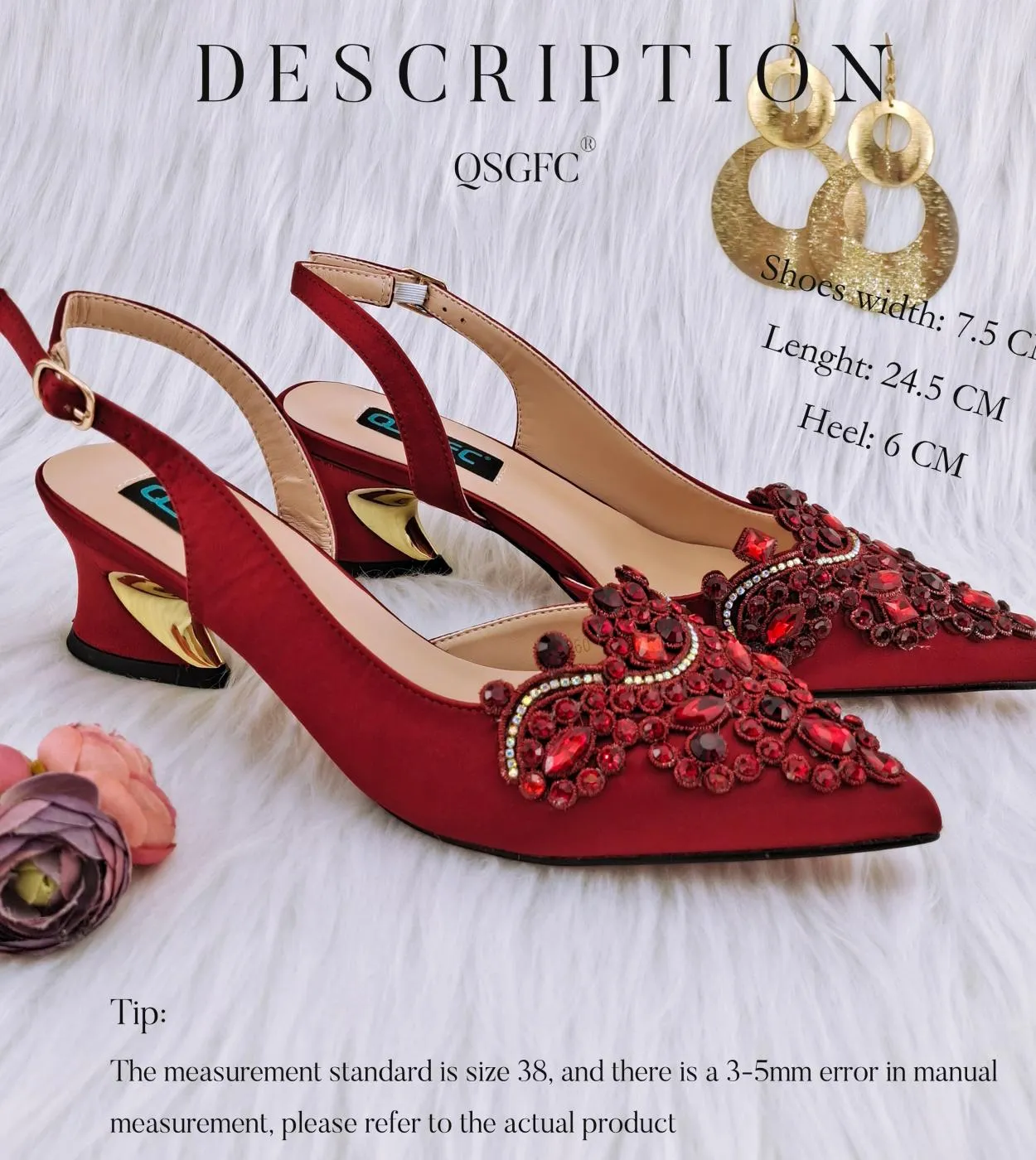 Scarpe rosse Stili di moda da donna Scarpe rosse Borsa abbinata Scarpe da festa rosse Pietre Pompe