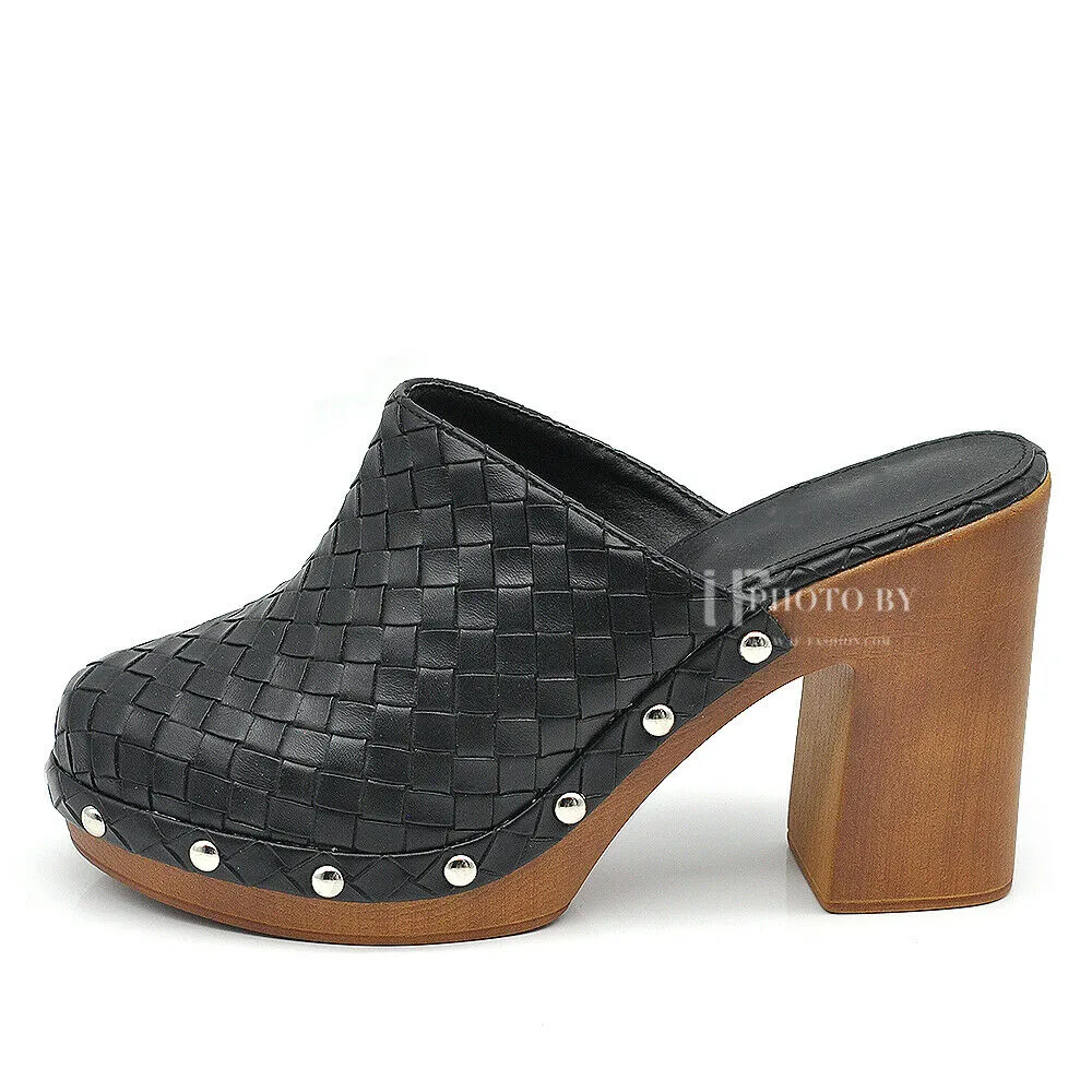 Scarpe Sandali Ciabatte Zoccoli Intrecciati Da Donna Con Zeppa Comodi FL1202-EG