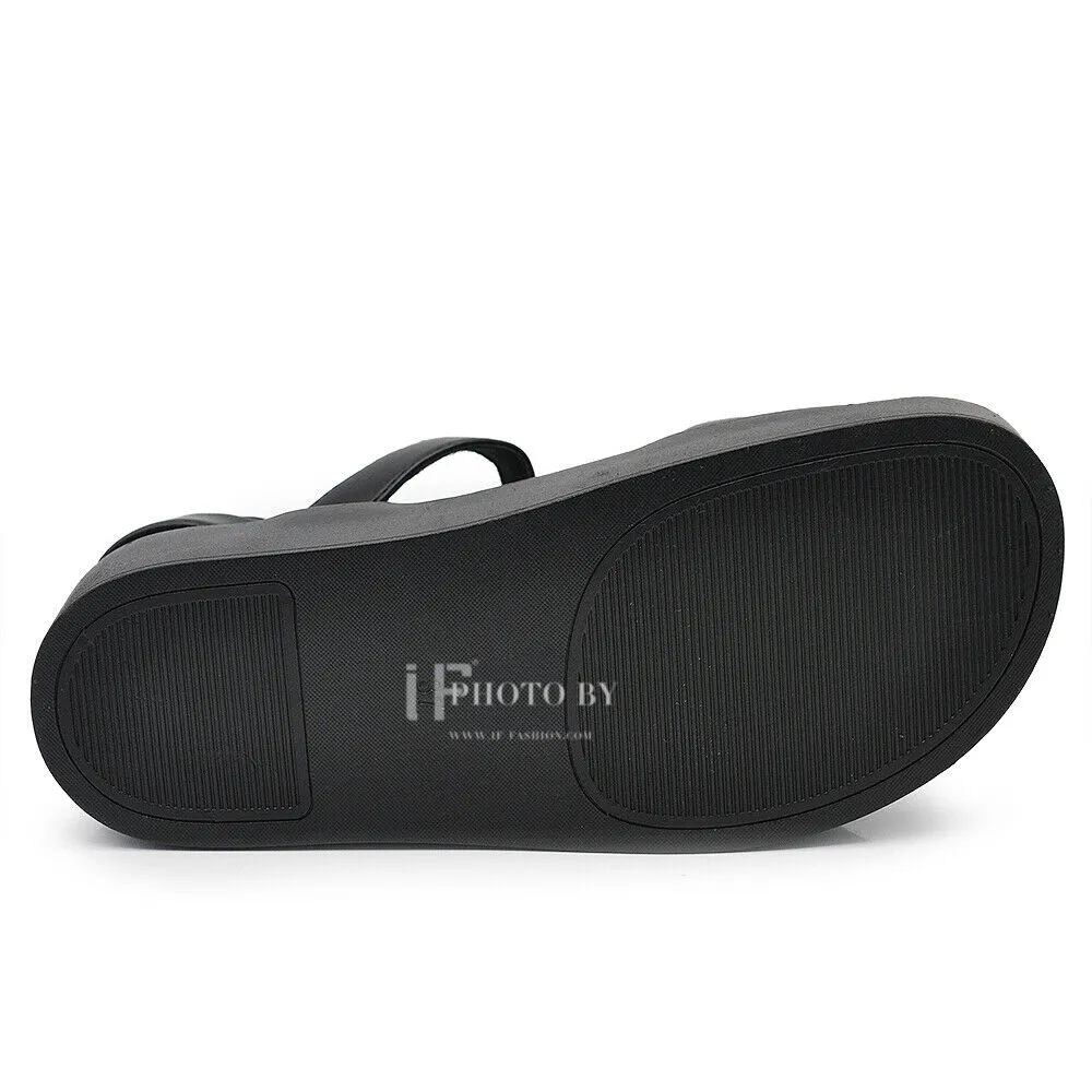 Scarpe Sandali Da Donna Con Platform Zeppa Fascia Comodi 2257 nero