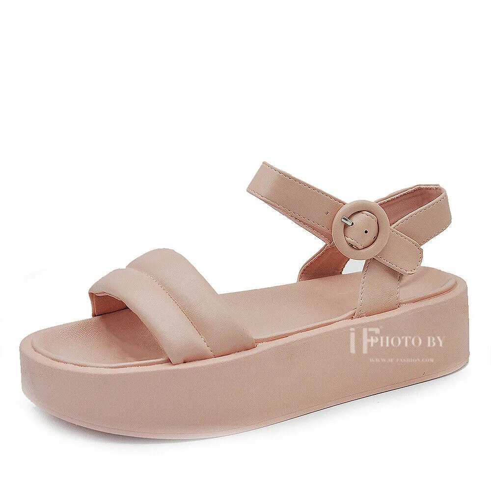 Scarpe Sandali Da Donna Con Platform Zeppa Fascia Comodi 2257 nero