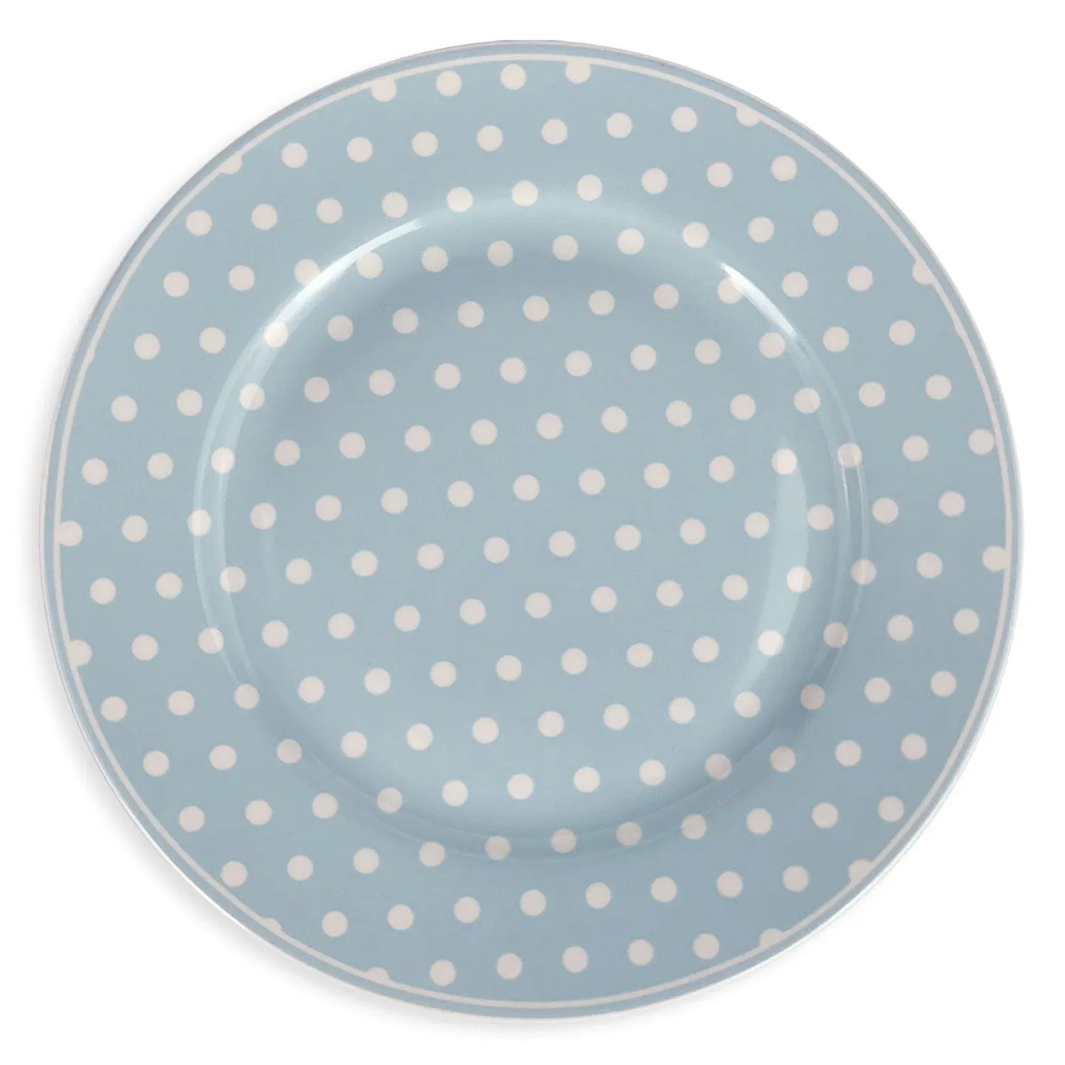 Servizio di piatti piani Isabelle Rose a pois Shabby chic in porcellana 6pz 5098
