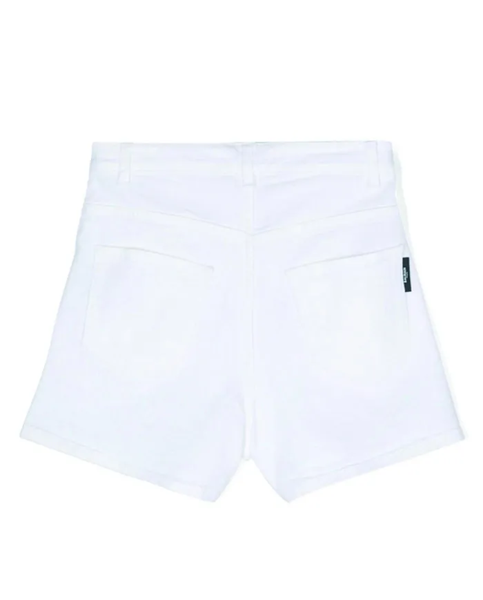Shorts con  bottoni goffrati