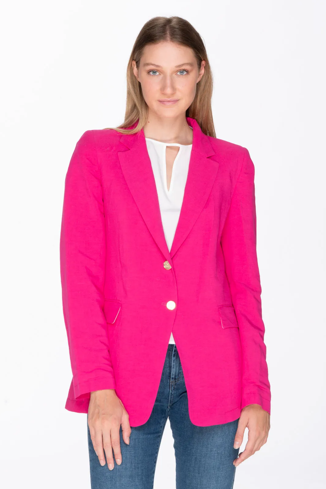  Since're Paris Giacca in misto lino fuxia sincere paris  