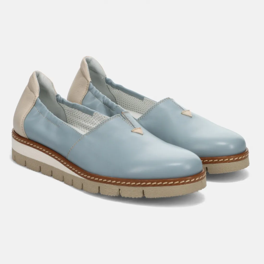 Slip on da donna Philosophy azzurra in pelle