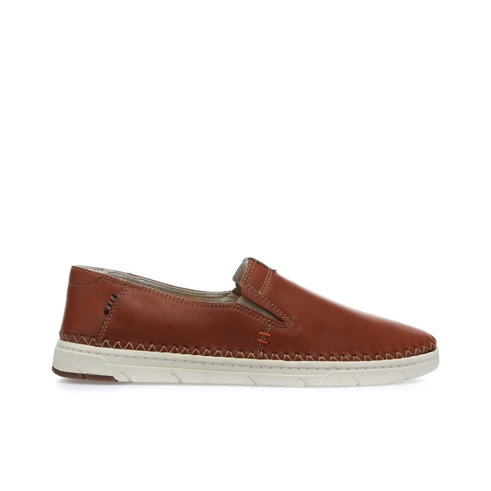 Slip-on marroni in pelle da uomo