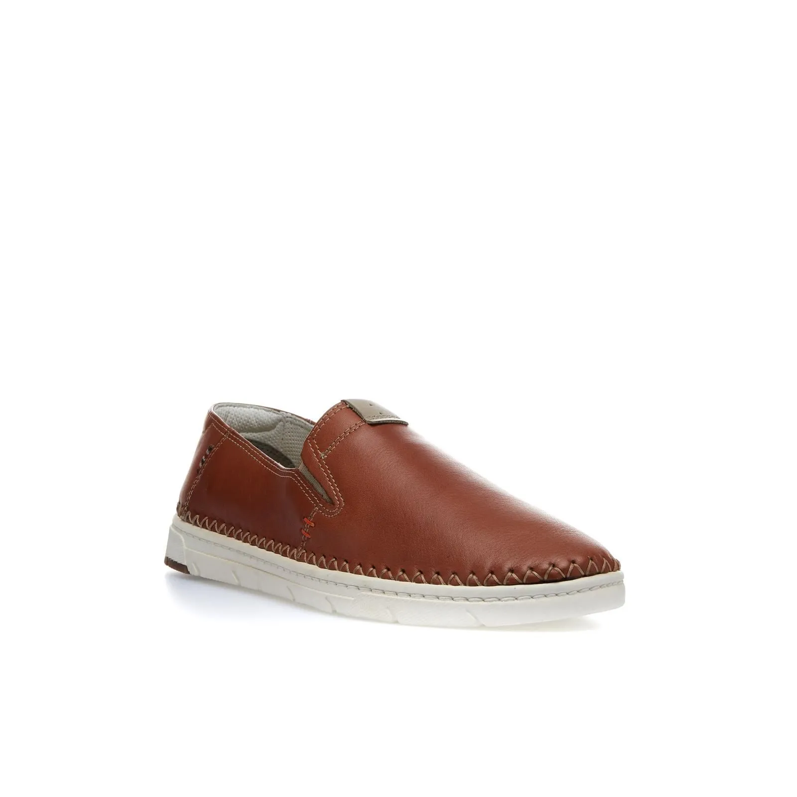 Slip-on marroni in pelle da uomo