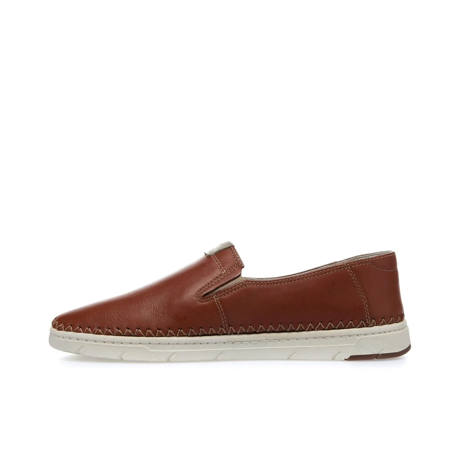 Slip-on marroni in pelle da uomo