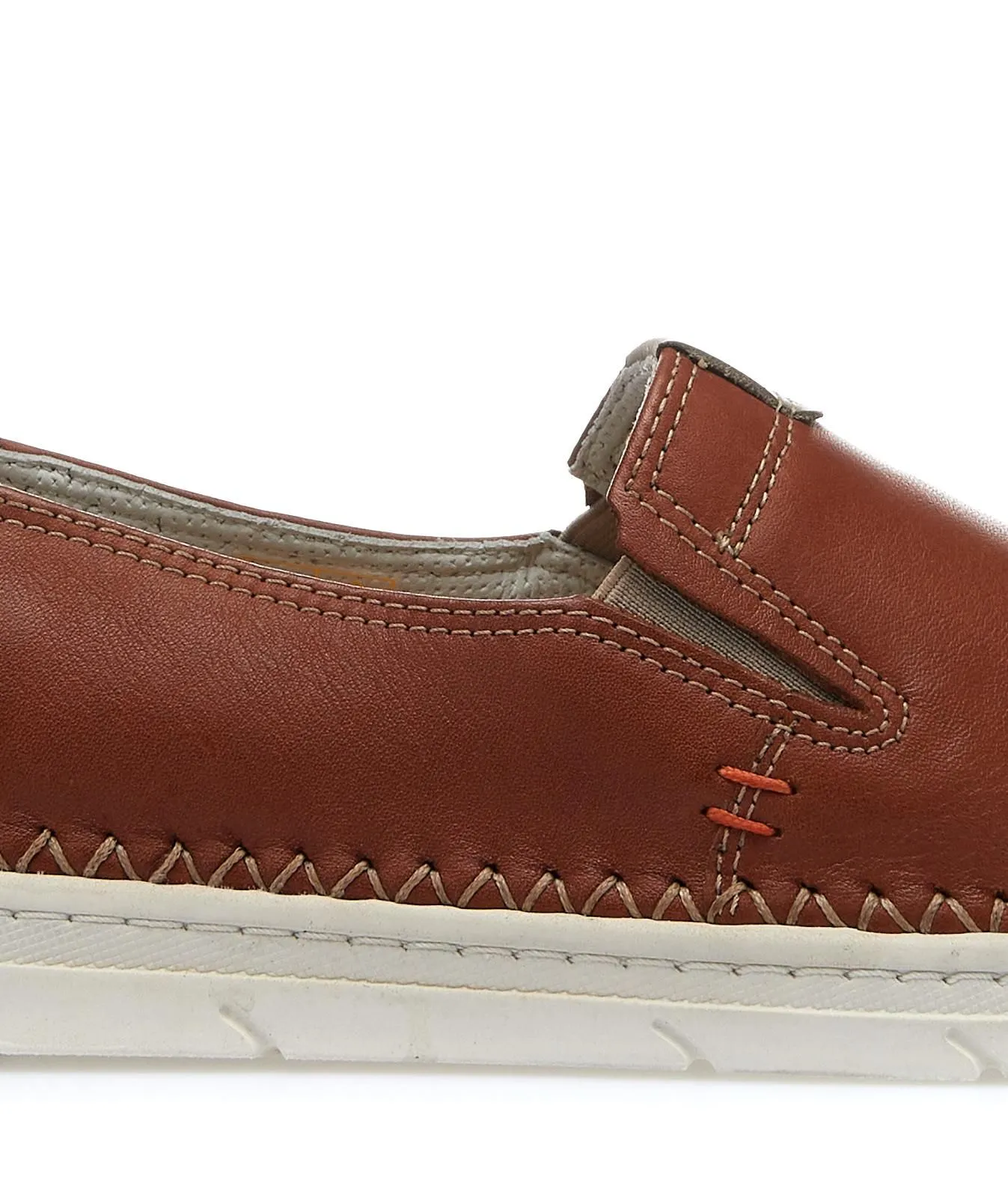 Slip-on marroni in pelle da uomo