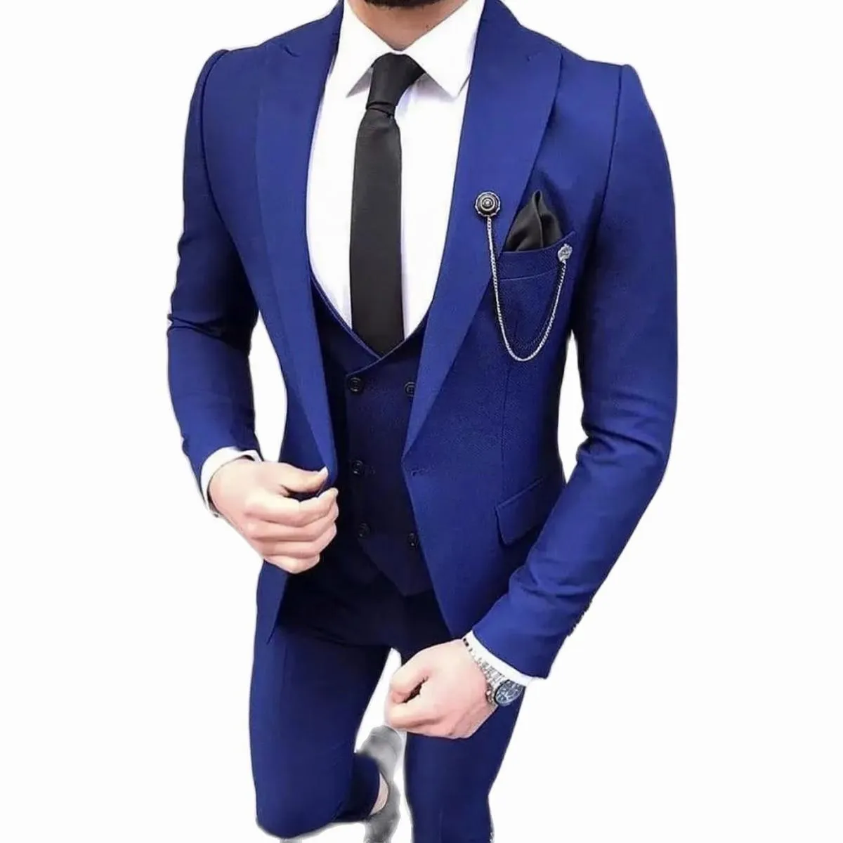Smoking da sposa di classe Abiti da uomo Slim Fit Risvolto con visiera One Button Prom Bestman Groomsmen Blazer Disegni Giacca P