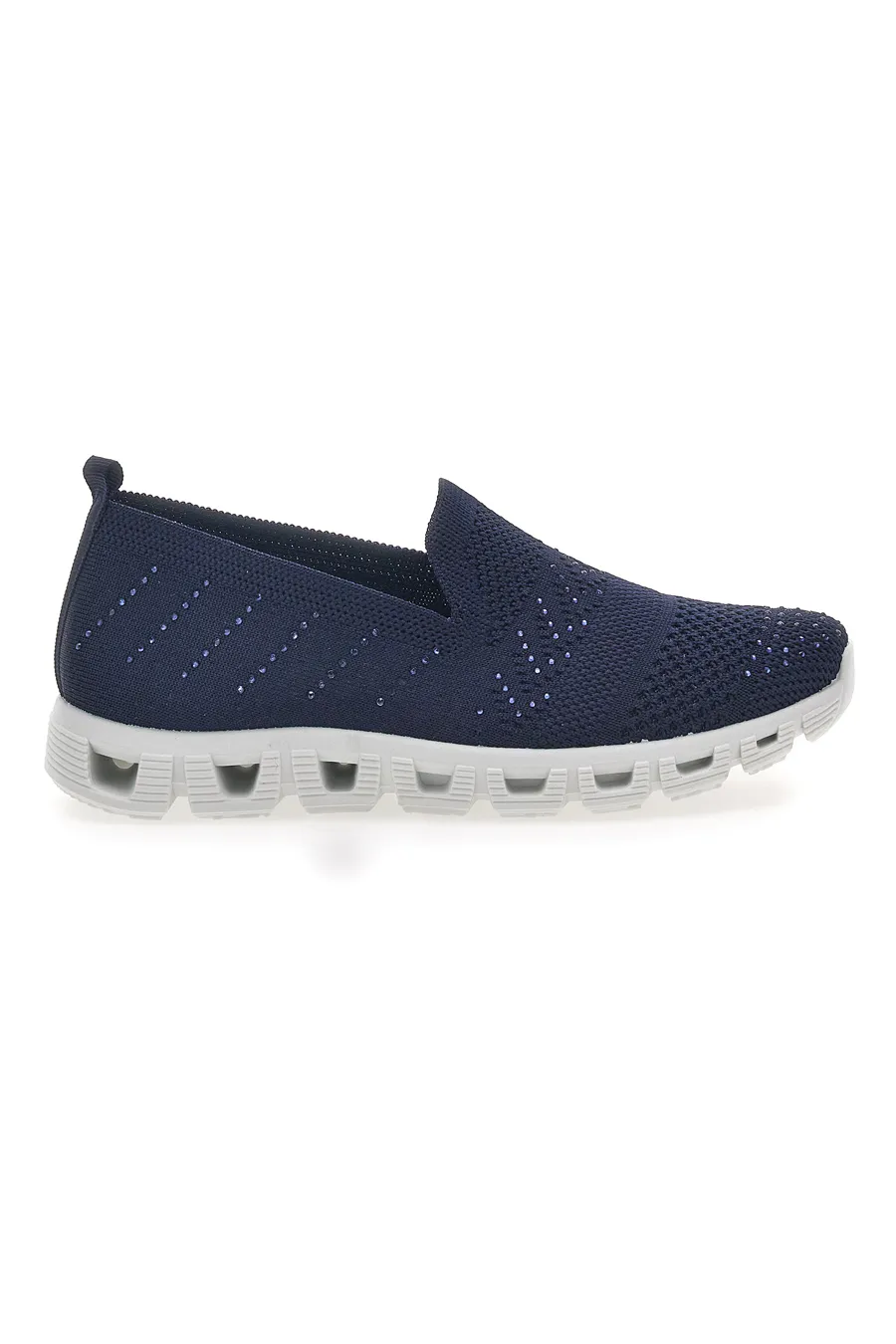 Sneakers Blu Slip-on Con Strass Prima Riga 471