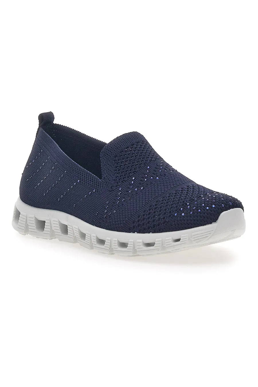 Sneakers Blu Slip-on Con Strass Prima Riga 471